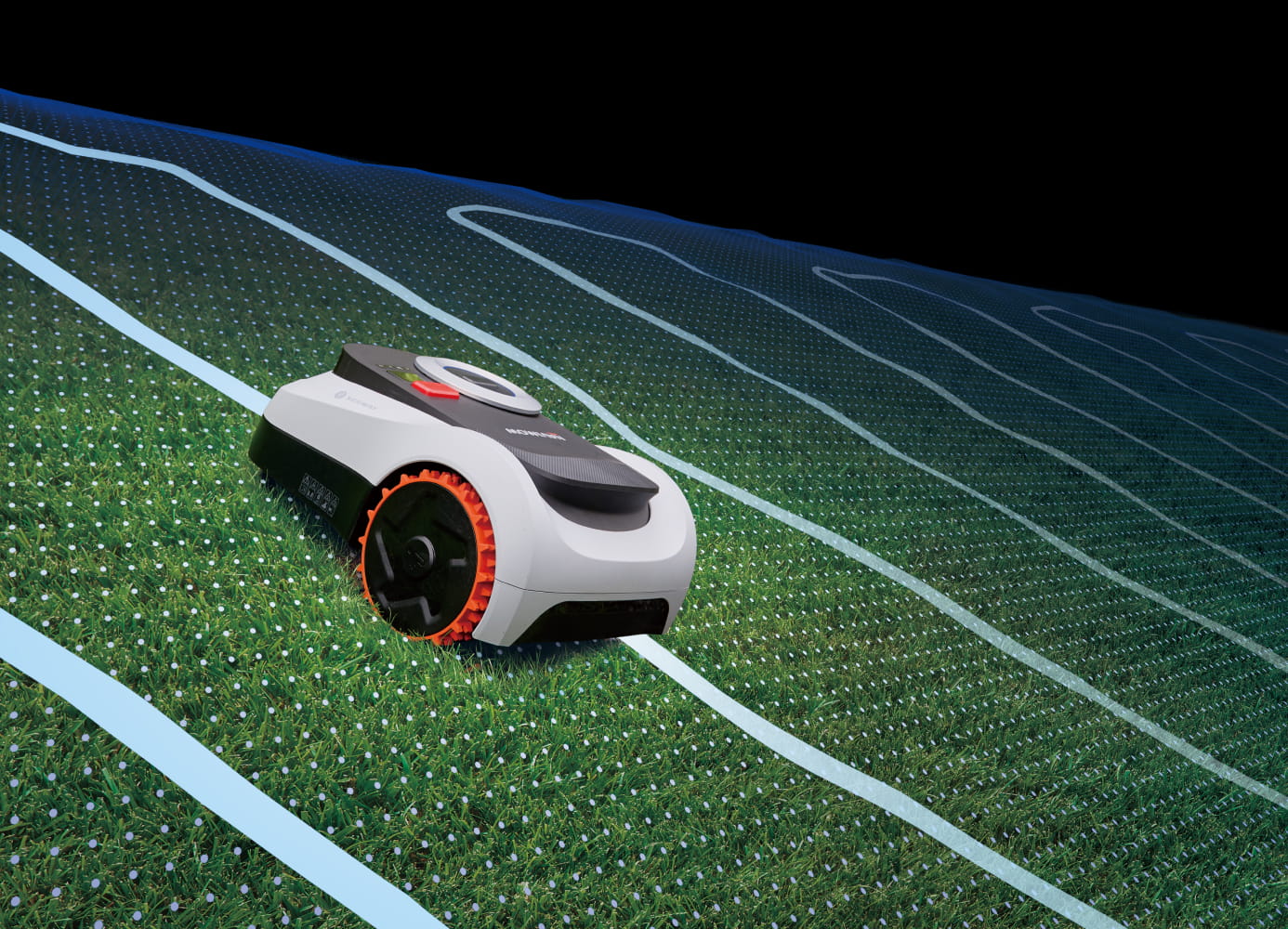 The Segway Navimow i2 LiDAR robot lawn mower mows grass.