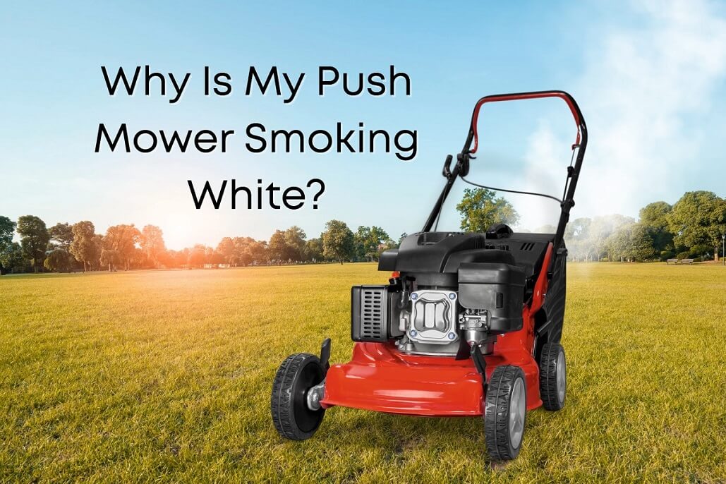 Lawnmower smoking white
