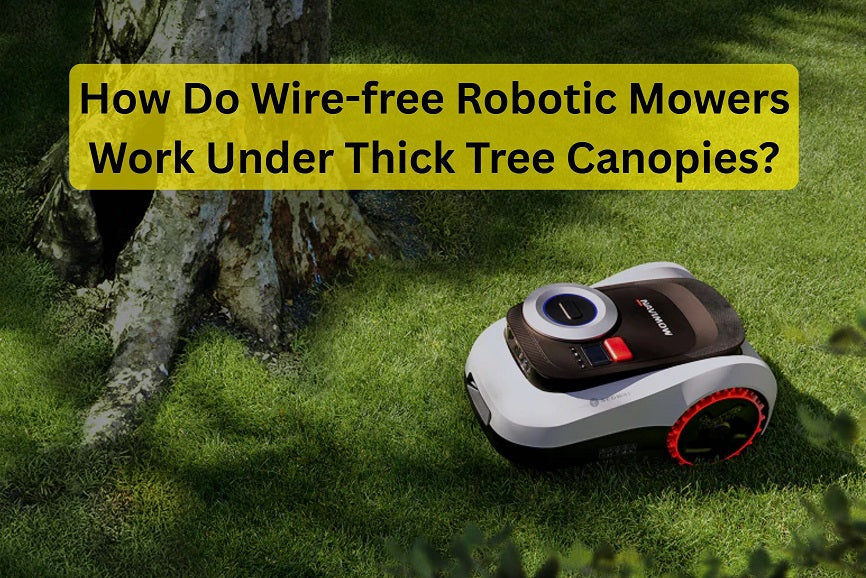 How Do Wire-free Robotic Mowers Work Under Thick Tree Canopies?