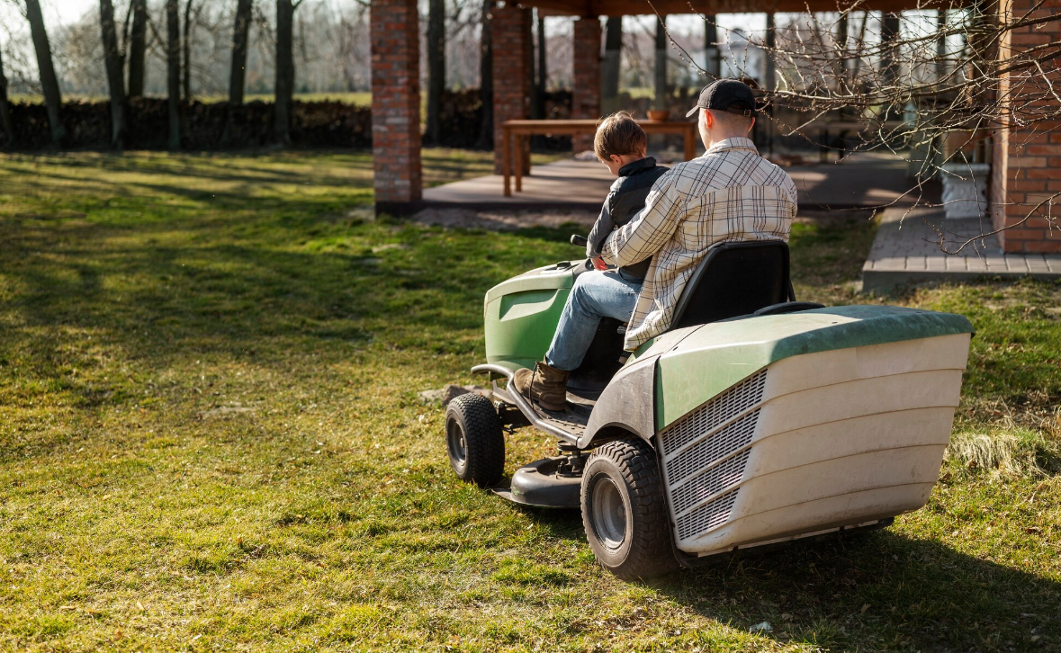 mow the lawn in the morning