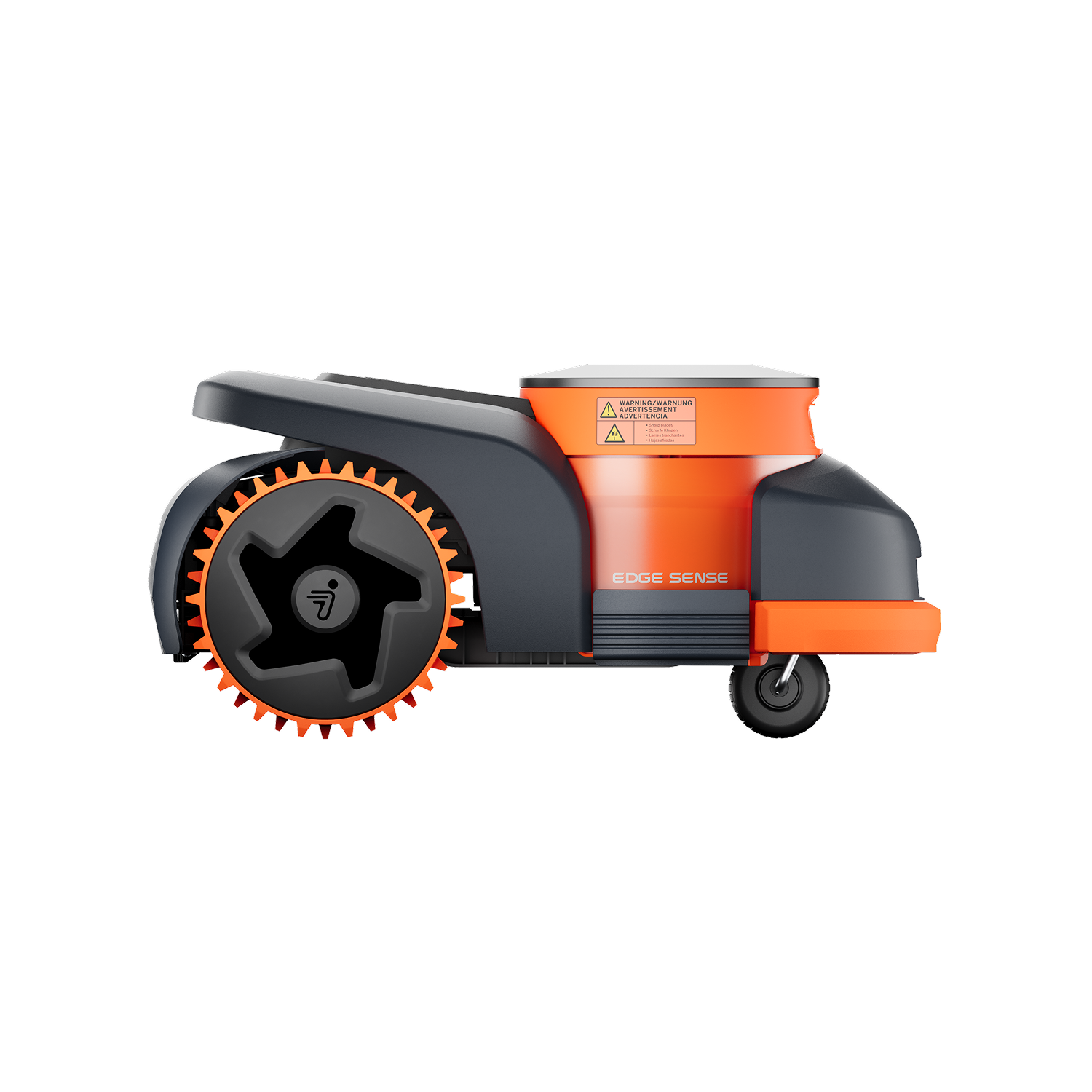 Segway Navimow H2 robot lawn mower side view, EDGE SENSE tech
