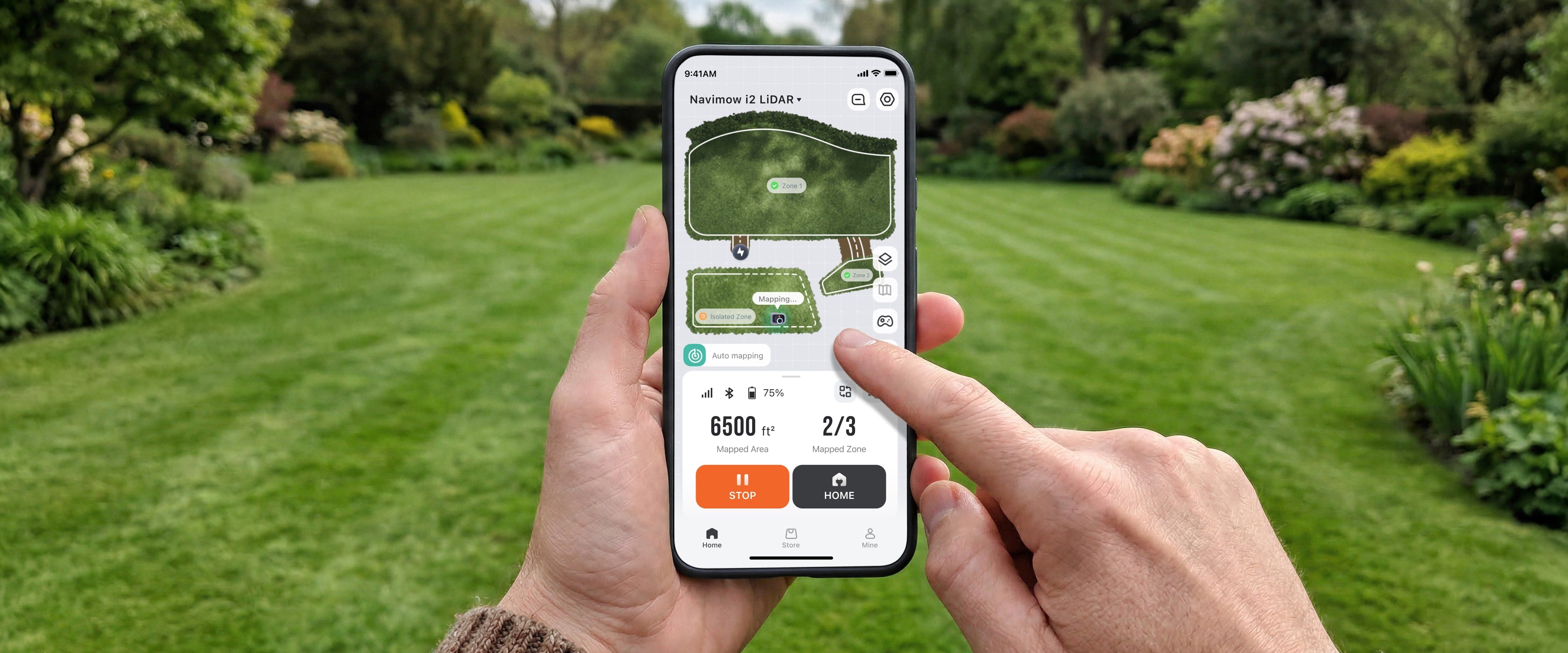 <p>Easily auto-map disconnected lawn areas and integrate into your existing map with Navimow's Isolated Zone Mapping feature. Plus, freely share your mower and app experience with neighbors without privacy concerns, with full control over shareable data.</p>