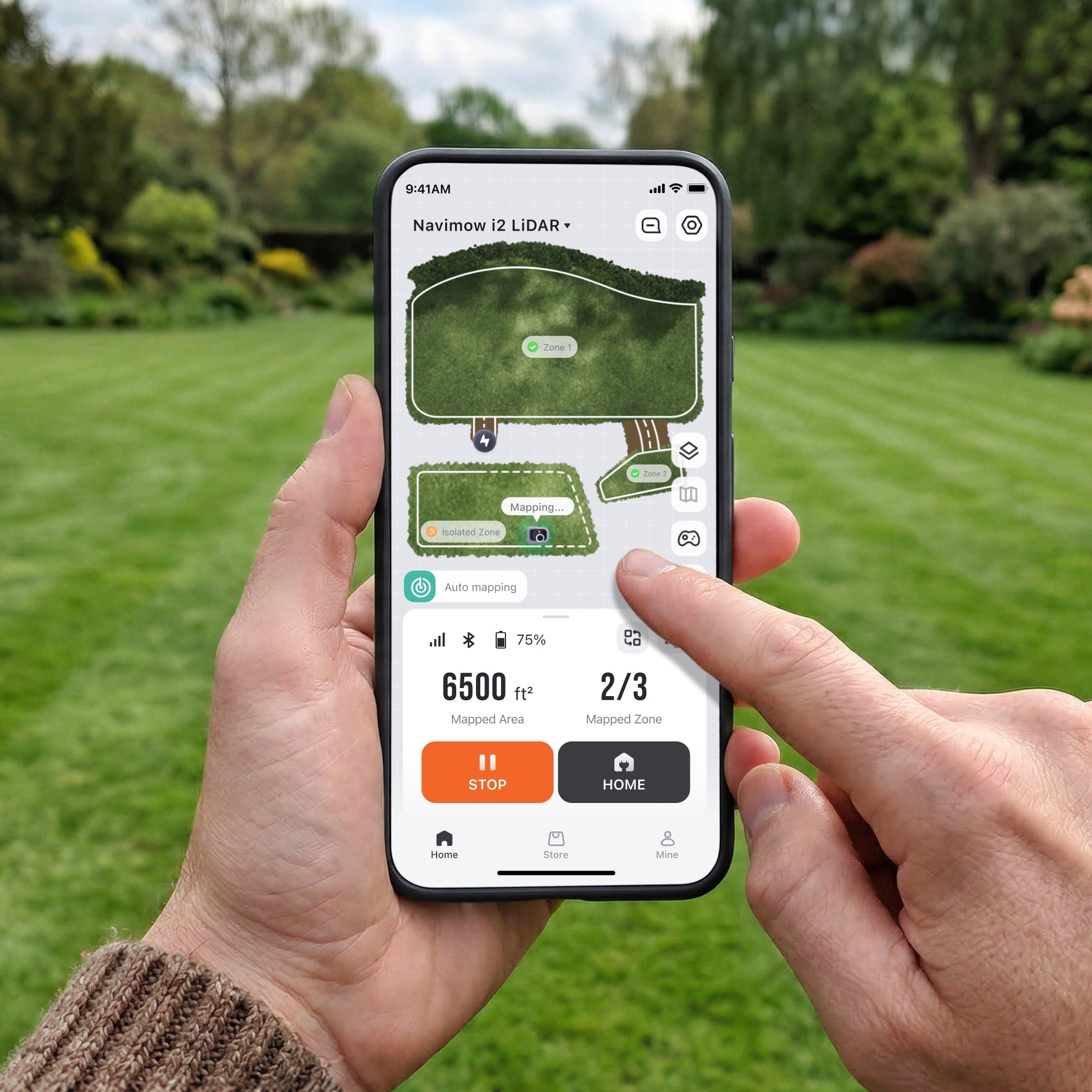 <p>Easily auto-map disconnected lawn areas and integrate into your existing map with Navimow's Isolated Zone Mapping feature. Plus, freely share your mower and app experience with neighbors without privacy concerns, with full control over shareable data.</p>
