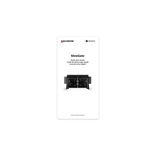 Navimow MowGate robot lawn mower quick start guide cover page.