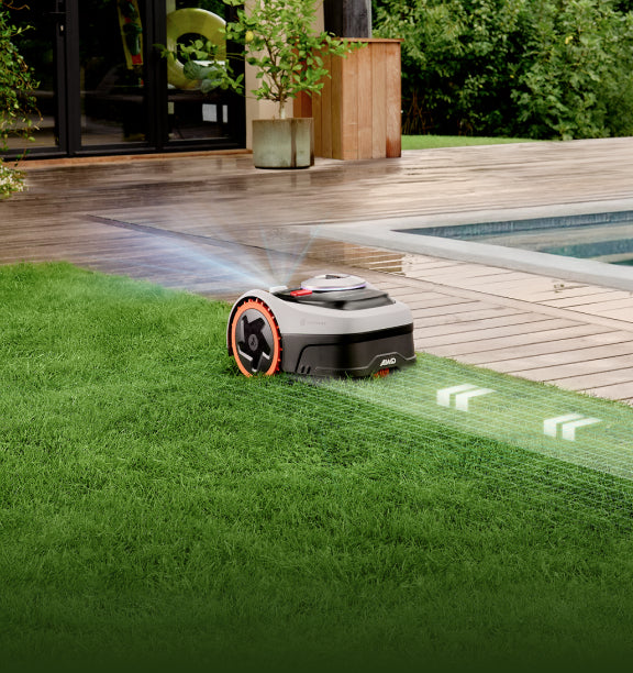 Segway Navimow i2 AWD robot lawn mower on lawn.