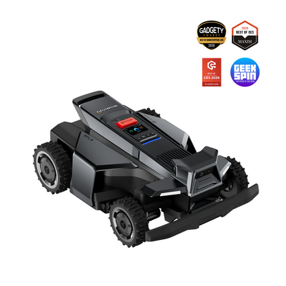 Segway Navimow robot lawn mower with CES 2026 award badges