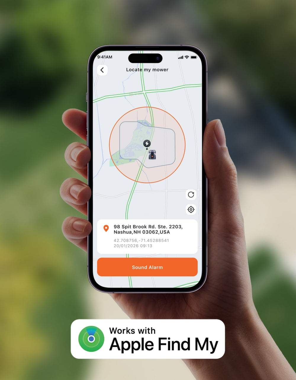 Segway Navimow x4 robot lawn mower tracked on an iPhone.